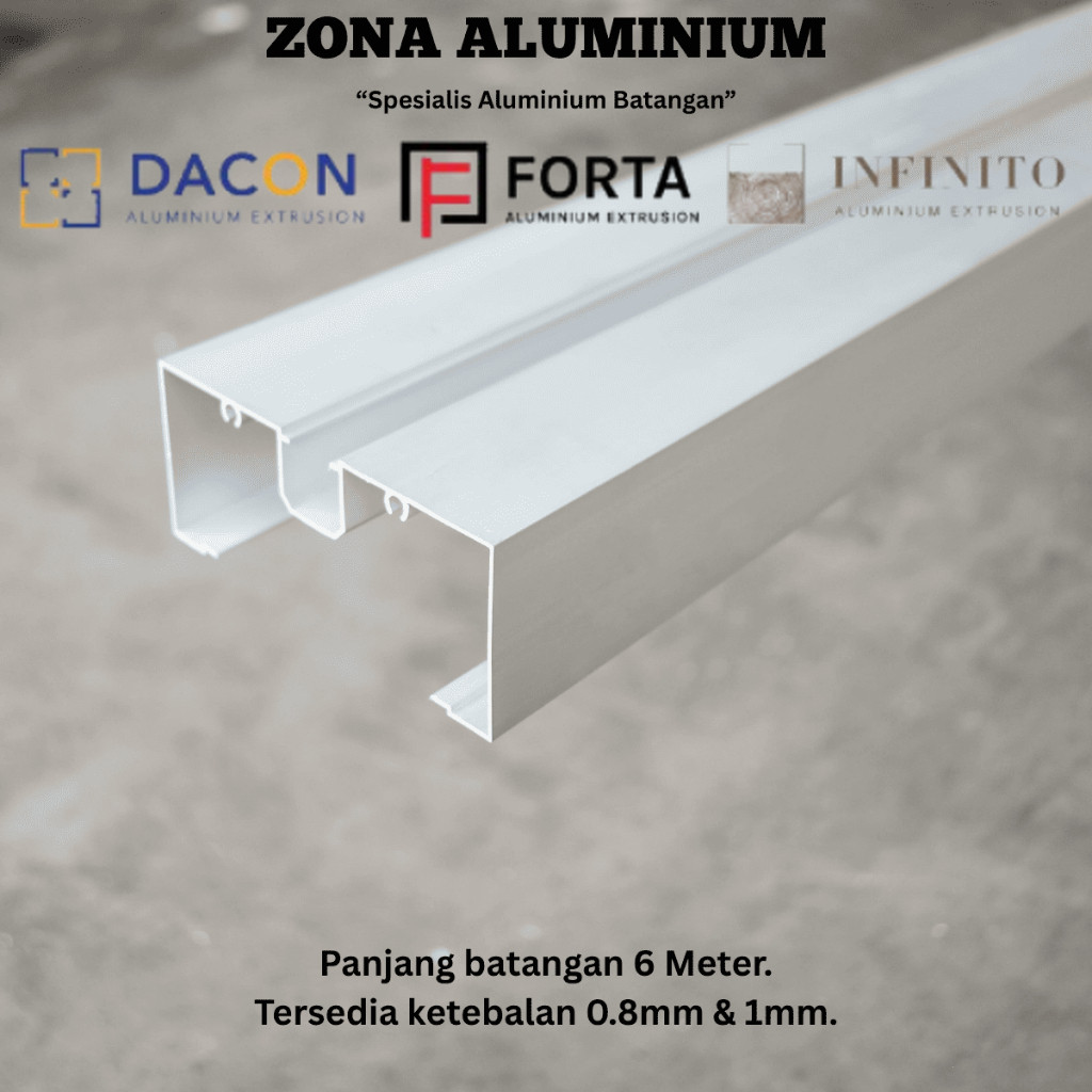 DACON FORTA INFINITO Aluminium Batangan 60559 Untuk Kusen M Sekrup 4 Inch