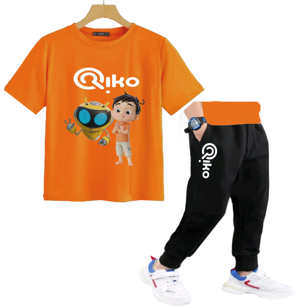 KOKKISHOP  Cadel Setelan Anak Riko Kaos Dan Celana Joger Riko The Series Usia 1-10 Tahun