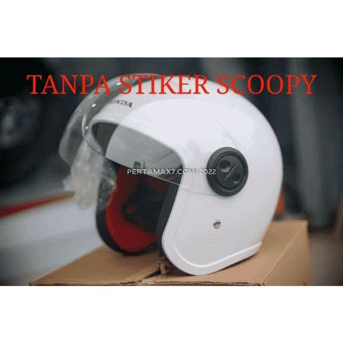 (SCOOPY PUTIH / HITAM) Helm Honda Original, Model Scoopy TANPA STIKER SCOOPY (POLOSAN) - PUTIH