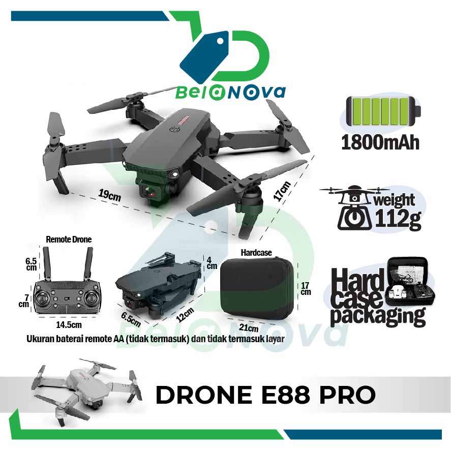 Drone E88pro 4K Ultra HD Foldable Drone Lipat Single Camera