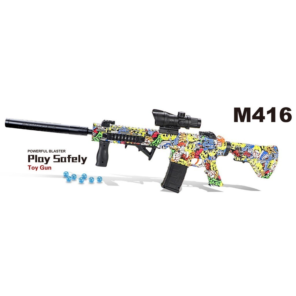 Mainan Anak Tembakan Gel Blaster Elektrik M416 Otomatis (WH01-2) / Water Bubble Gun