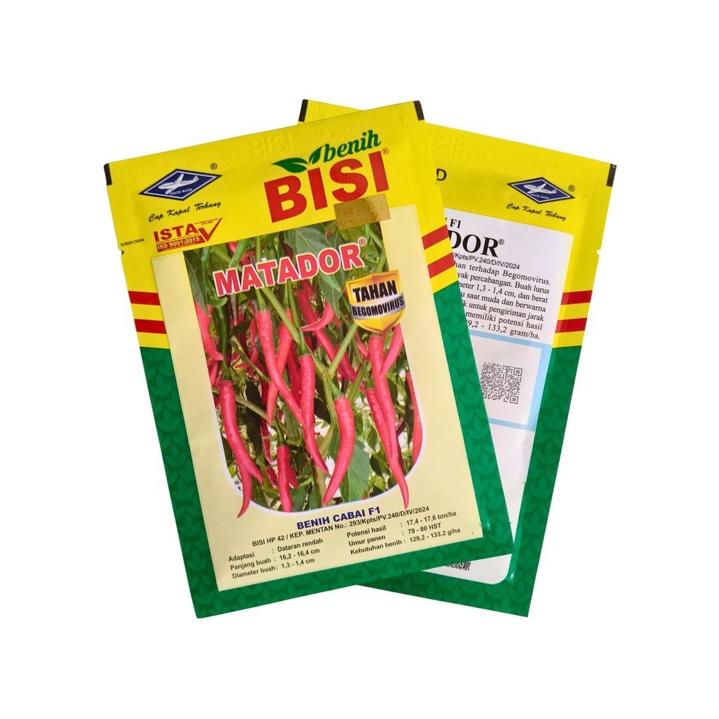 Benih Cabe Besar Matador F1 10gr BISI Cap Kapal Terbang Hasil Tinggi Tahan Penyakit