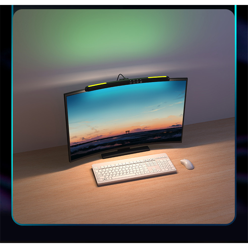 RGB Curved Light Bar LED Screen Hanging Light Straight USB Screen Lamp Eye-caring Lamp Light Bar Com