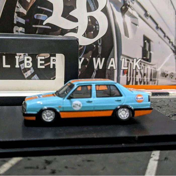 GND48 Diecast MyModelCollect VolksWagen VW Jetta GT Gulf Livery Minus As roda