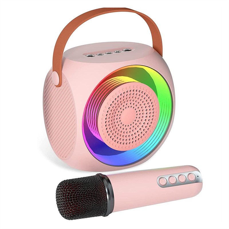 B52C Mini Karaoke Machine, Portable Bluetooth Speaker Wireless Microphone For Kids And Adults With L