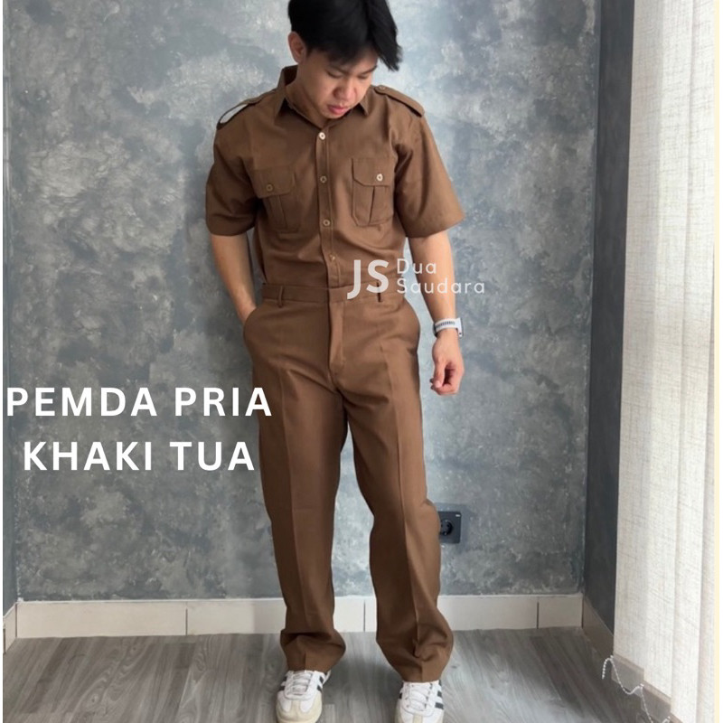 S2_PROMO_pemda pria stell / stell pemda tua pria / baju pns / stelan khaki pns _BAGUS