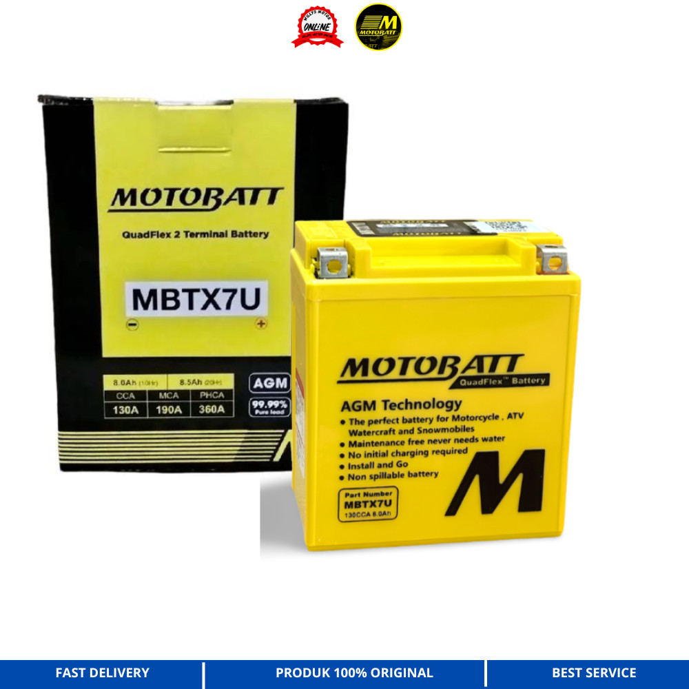 ACCU MBTX7U MOTOBATT 12V 8Ah ORIGINAL MOTOBATT AKI MBTX7U