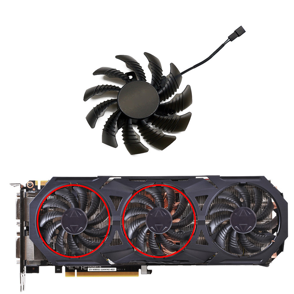 75MM 2/3pin GTX970 Cooler Fans PLD08010S12H For Gigabyte GTX 970 Windforce G1 Graphics Cards As Repl