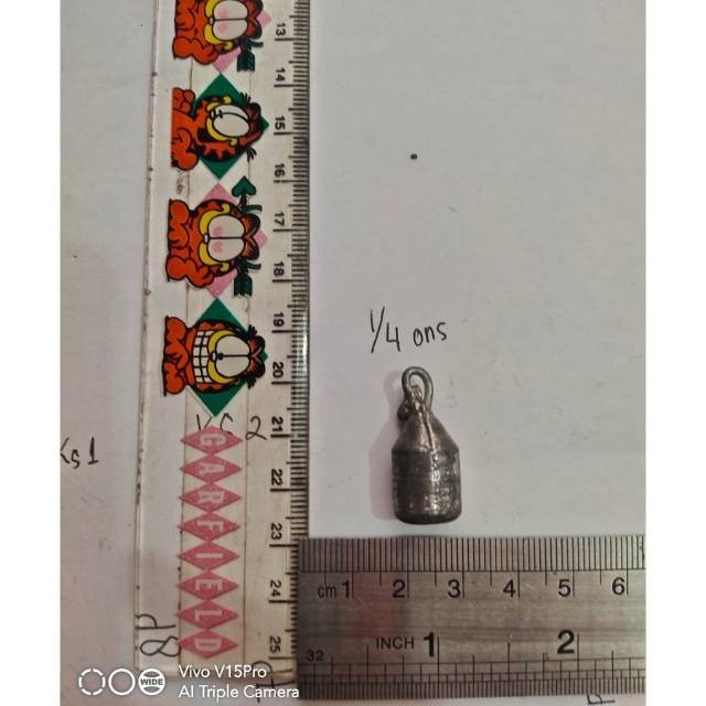 Batu timah / pemberat pancing / bandul type 1/4 ons ( isi 4 pc)