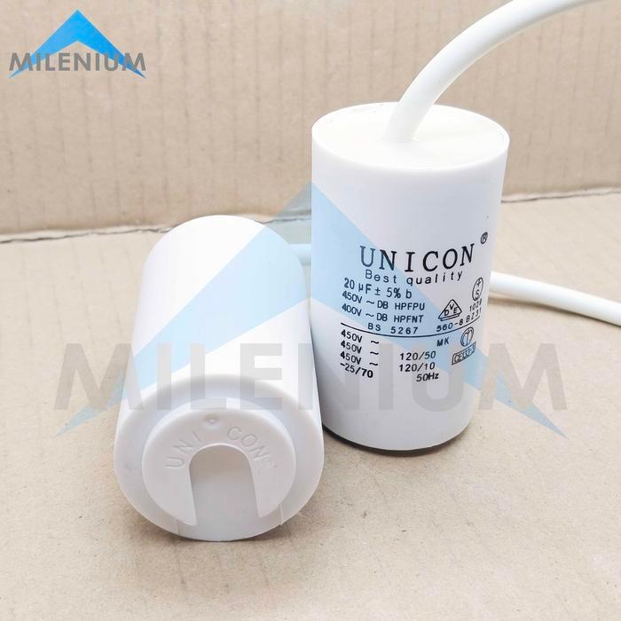 Kapasitor Mesin Cuci / Pompa Air Bulat UNICON 20 Mikro UF by Homeware Equipt