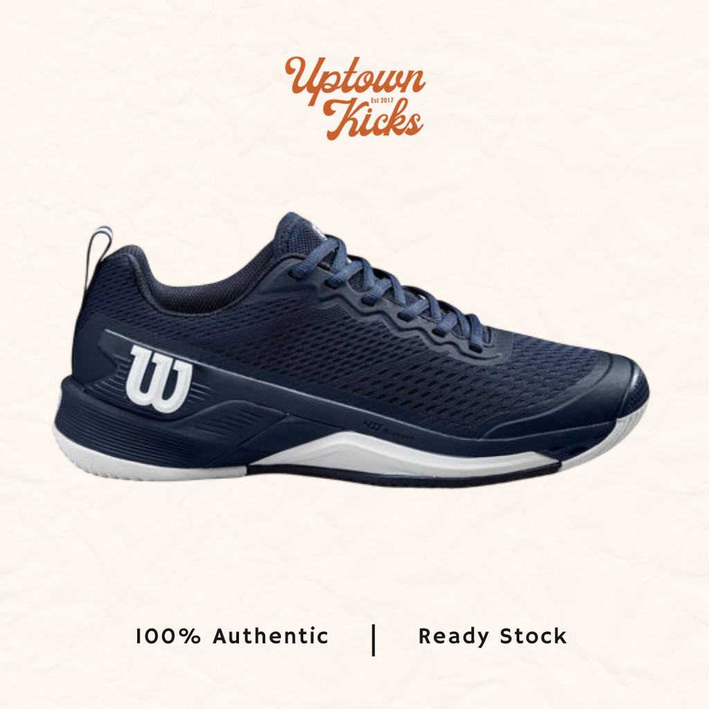 Wilson Rush Pro 4.5 Men Clay Tennis Shoes Sepatu Tenis Padel Pria White Aventurine  (100% original)