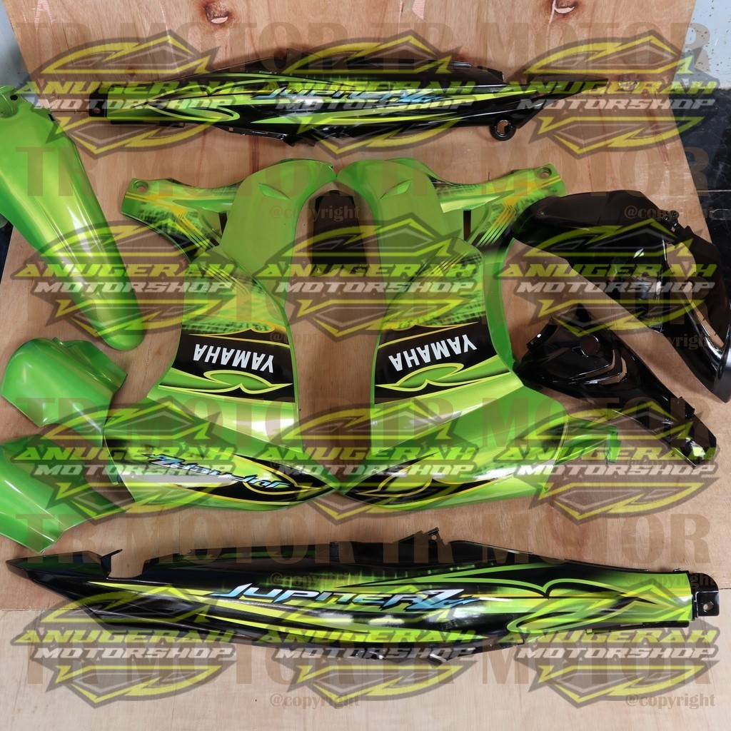 Cover Body Jupiter Z New Burhan 2008 Hijau Hitam Full Set Halus Bodi Jupiter Z Burhan Body Jupiter Z