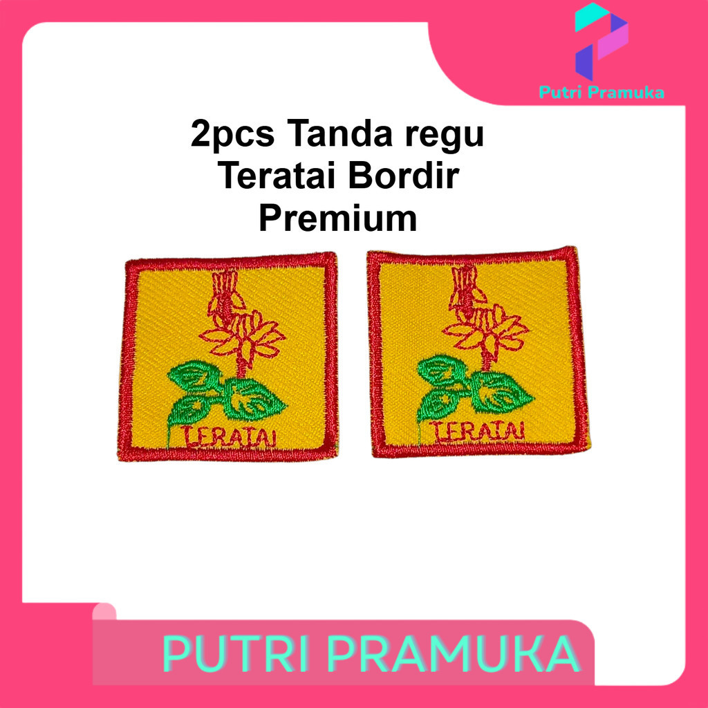 (2pcs) Bet Tanda Regu Teratai Bordir Premium diameter 4cm Pramuka Putri