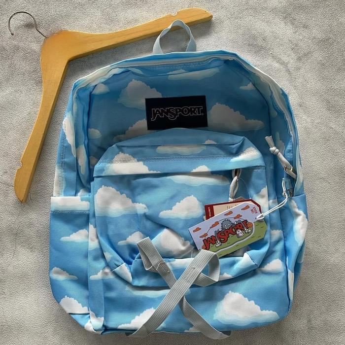 Tas JanSport Motif Awan Biru Cocok Untuk Pria Wanita Tas Dengan Design Unik Dan Lucu - Awan Biru
