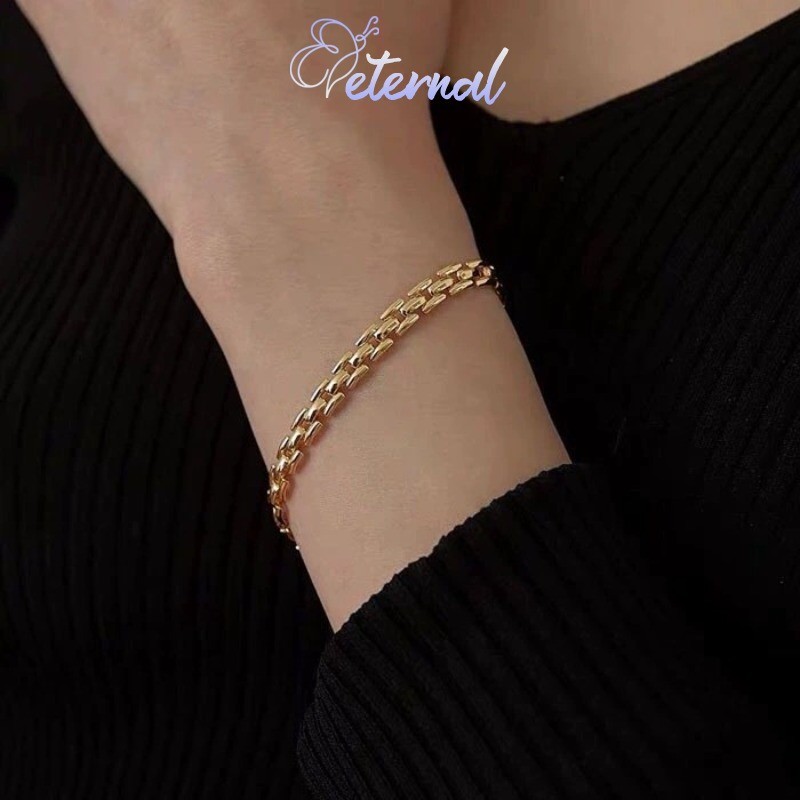 Eternal Gelang Jam Tangan Fashion Sederhana Berlapis Emas 18K Aksesori Serbaguna