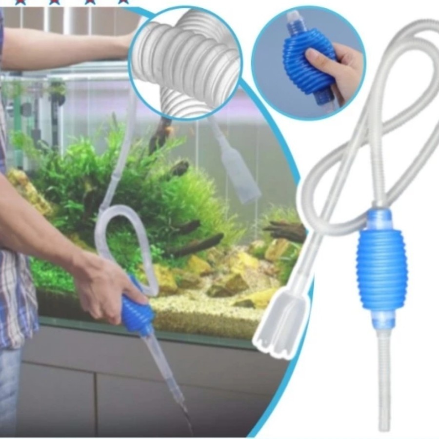 Alat Penguras Air Aquarium / Cleaner Pump Siphon Manual / Selang Pompa Penyedot Pembersih Kolam Ikan