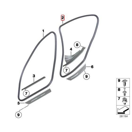 Original BMW F10 Weatherstrip Karet Seal Body Pintu Belakang best