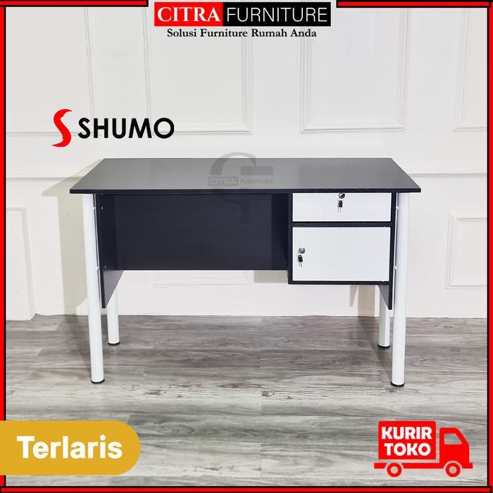 SHUMO Meja Tulis Kantor Kaki Besi Bulat n Houston Series | Meja Kerja Belajar Komputer - DIRAKIT