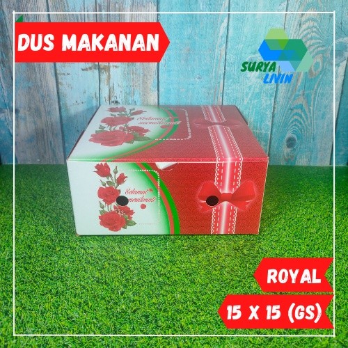 Dus Kotak GS Motif Bunga 15x15 / Dus Kue Snack Box Makanan Merk Royal