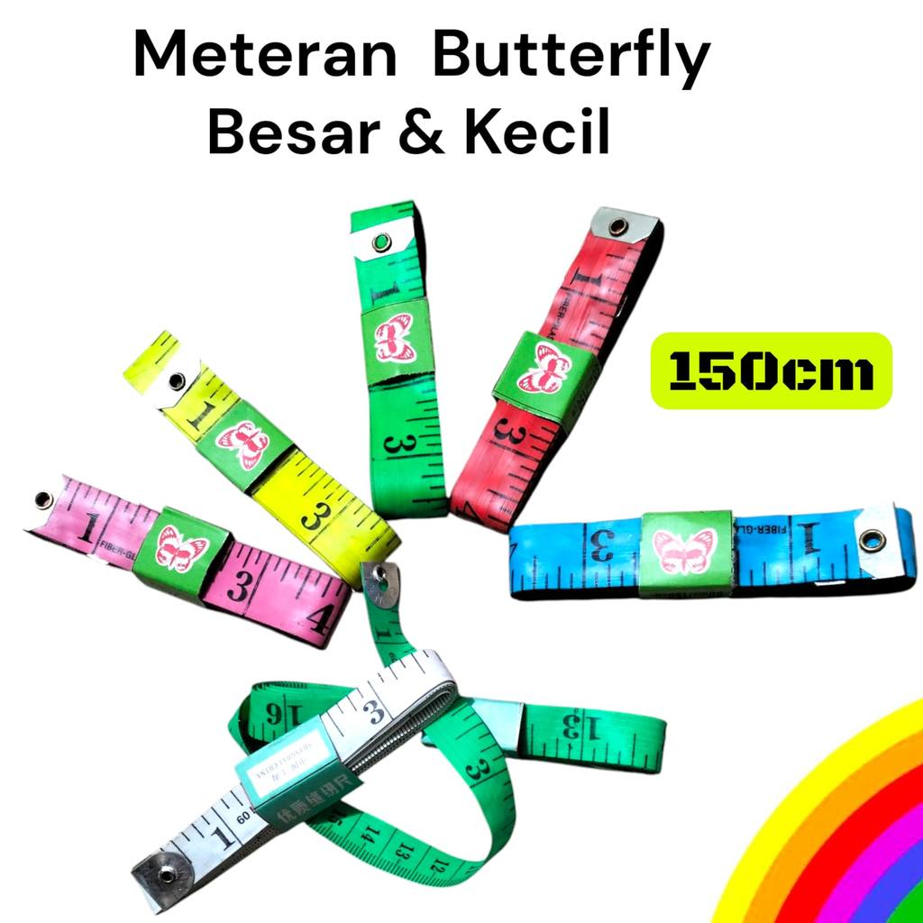 Meteran Jahit Butterfly Besar Dan Kecil Meteran Pengukur Baju Dan Badan 150cm
