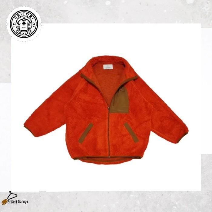 Outdoor Windbreaker Sherpa Jacket I.D. Land Company Japan Orange Brown Color Block Vintage XL