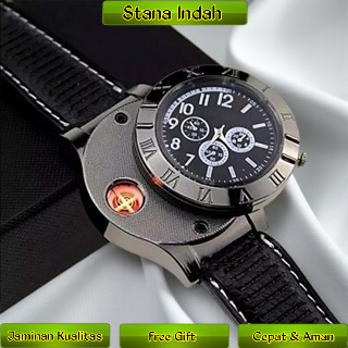Jam Tangan Pria Korek Api Korek Electric Charger USB