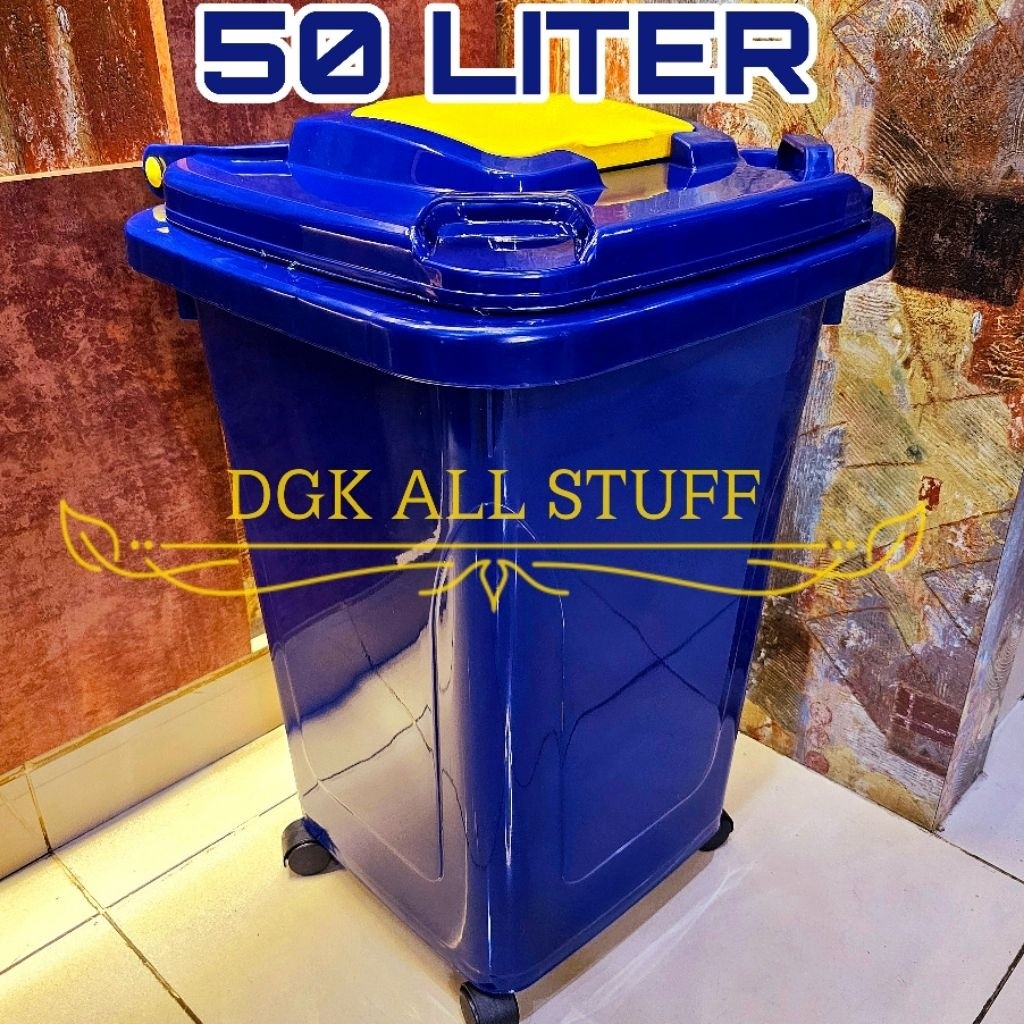 Tong Tempat Sampah Dustbin Dengan Roda Beroda Bertutup Tutup Segi Luar Rumah Ruangan Outdoor Industr
