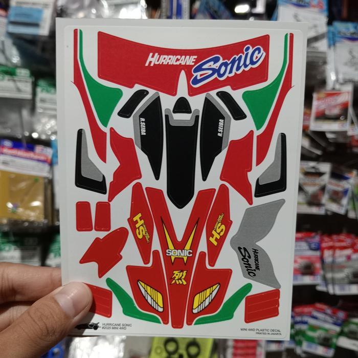 DECAL MINI 4WD HURRICANE SONIC PREMIUM / STICKER TAMIYA HURRICANE SONIC PREMIUM by Mixmaxtoys
