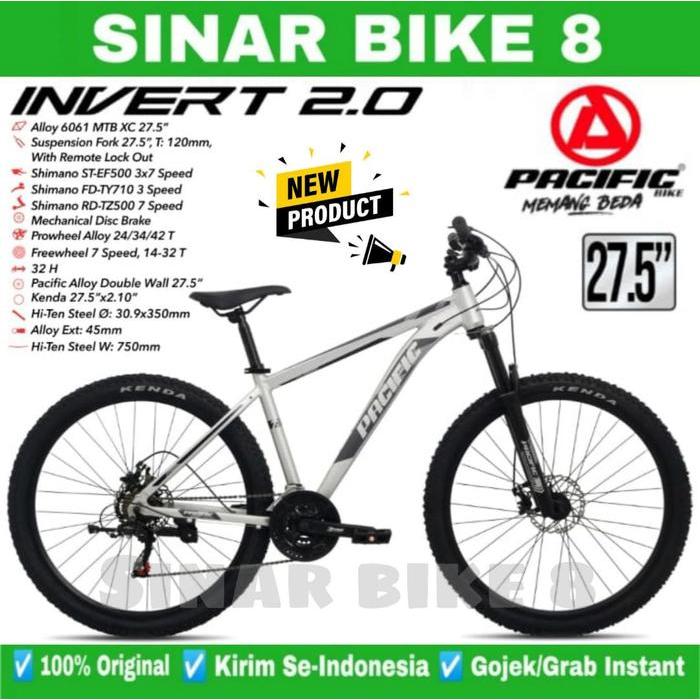 Sepeda Gunung MTB PACIFIC INVERT 2.0 Ukuran 27,5 Inch Alloy Shimano