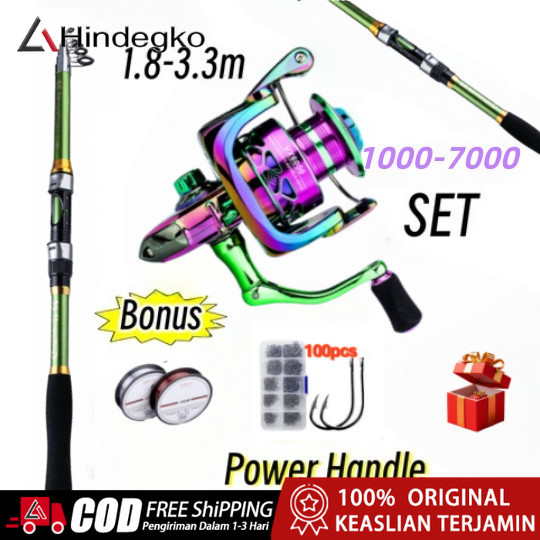 PROMO[COD] Joran Pancing Set 1.8-3.3m Pancingan 1000-7000 Reel Pancingan Set Lengkap Joran SetREADY
