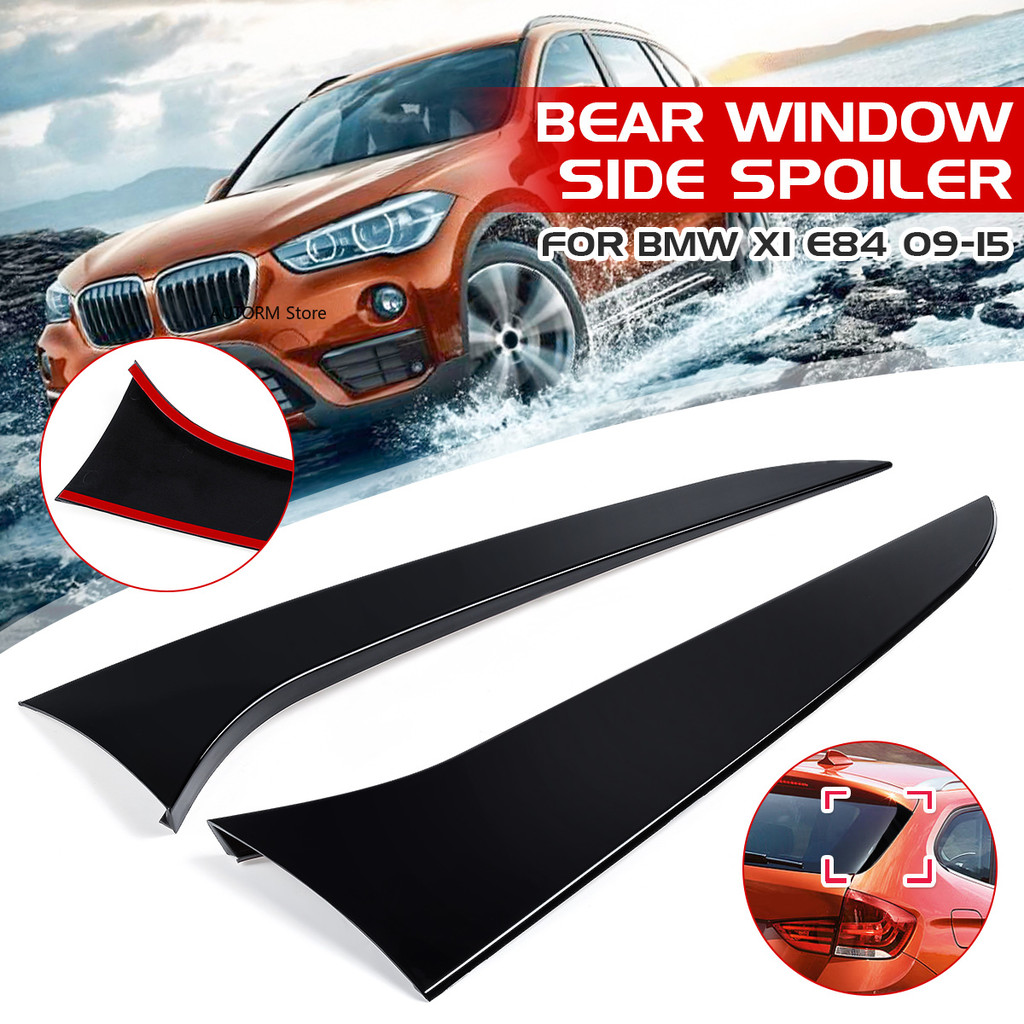 2pcs Car Rear Window Side Spoiler Canard Canards Splitter For BMW X1 E84 2009-2015 Glossy Black Trun