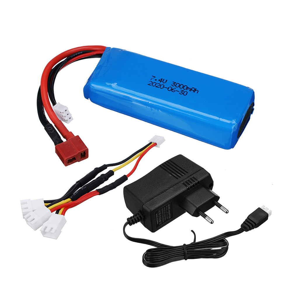 2S 7.4V 3800mAh LiPo Battery T Plug For WLtoys 144001 144010 124016 124017 RC Car