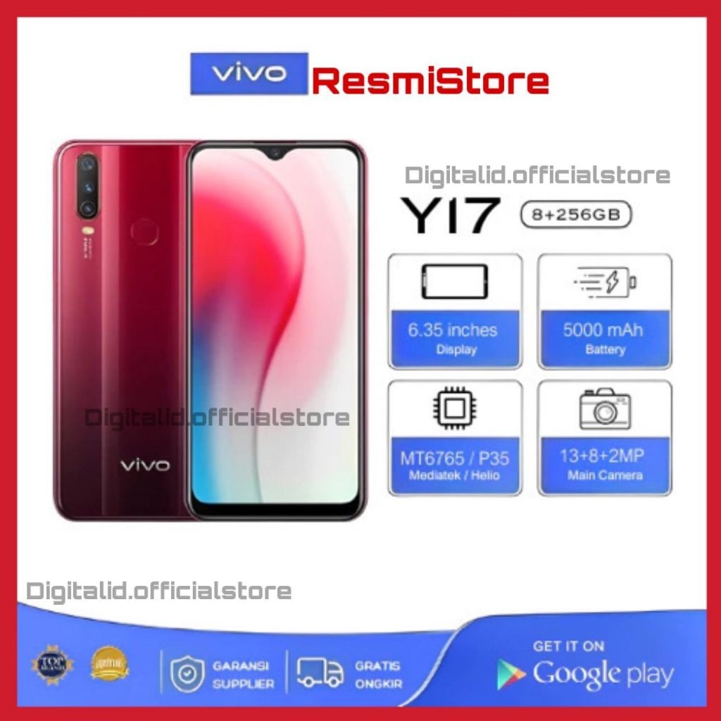 VIVO Y17 terbaru HP Murah Cuci Gudang RAM 8GB+256GB Fast Charging Handphone Android Smartphone