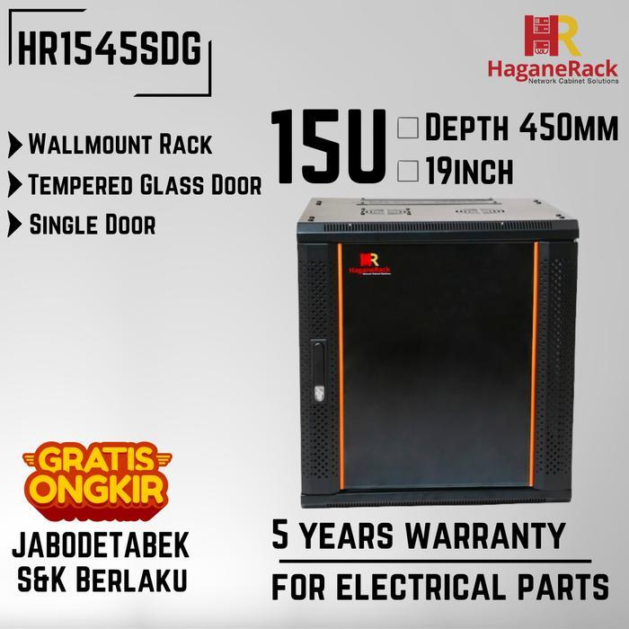 HaganeRack Rak Server 15U 450mm - HR1545SDG Rack Server 15U Depth 450mm