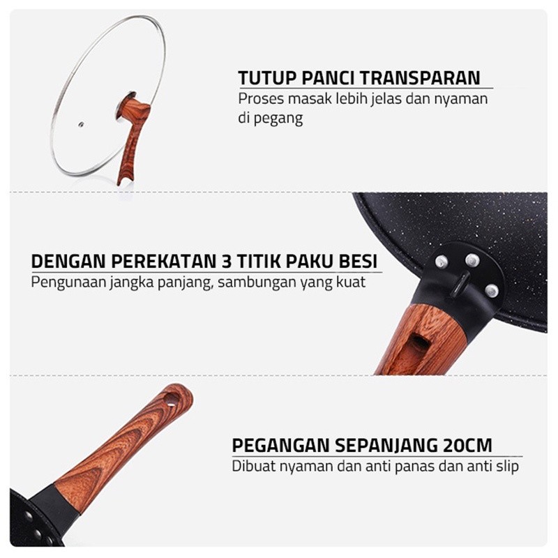 TergacorGM Bear Wajan Penggorengan Marble 32cm 2019 - Fry Pan Marble 32cmTerbaik