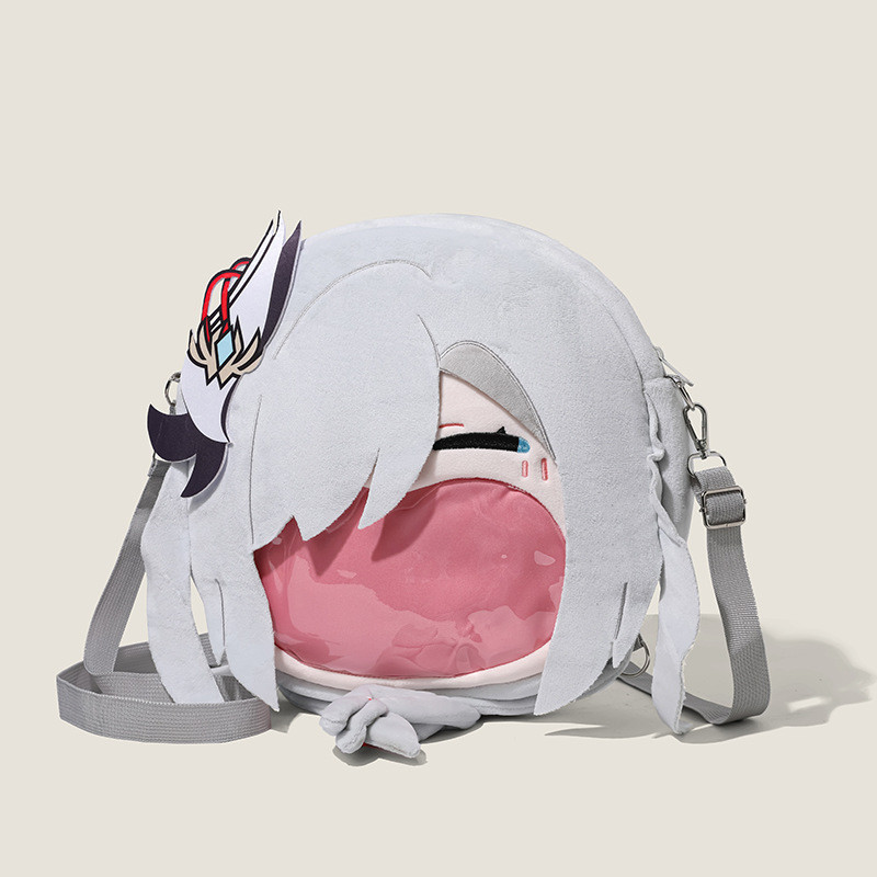 Y2.Morgan Barang Pendukung Scissor Seven Tas Selempang Tas Ransel Gebrakan Berbulu Tas Gigitan Merah