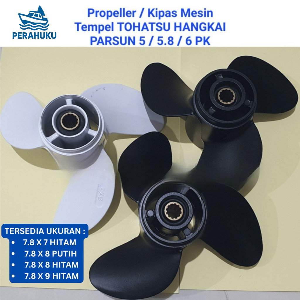 Propeller / Kipas Mesin Tempel Hangkai 6 PK / Tohatsu 5 HP / Parsun 5.8 PK ( ocean spot )