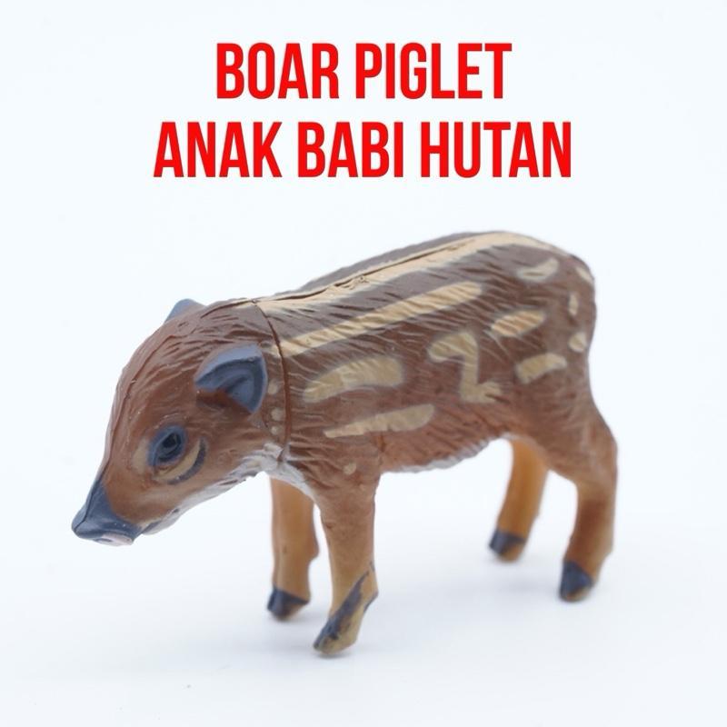 Wild Boar Piglet Pig Babirusa Anak Babi Hutan Celeng Sus Scrofa  | Mainan Figure Binatang Miniature 