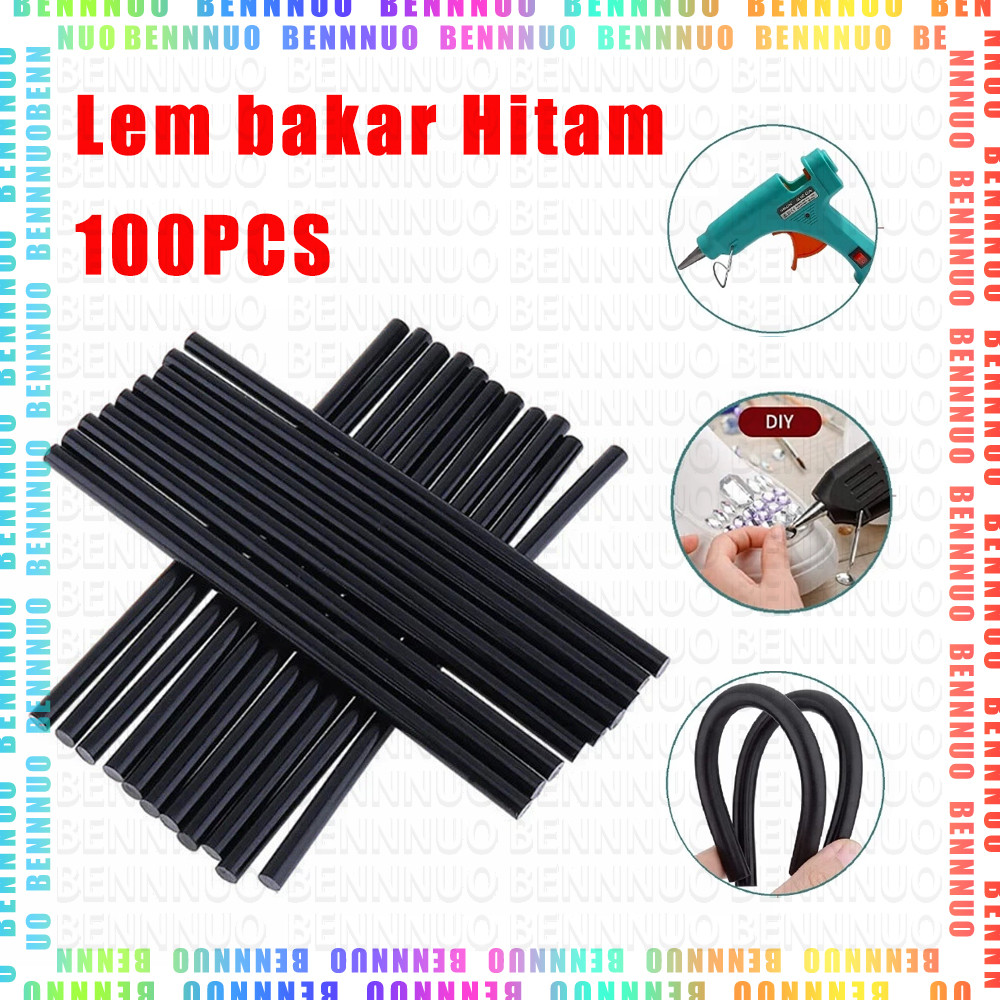 100 PCS 7MM Lem bakar Hitam Glue Stick Origin Lem Ajaib Tambal Refill Glue Gun Refill Lem Tembak Kec