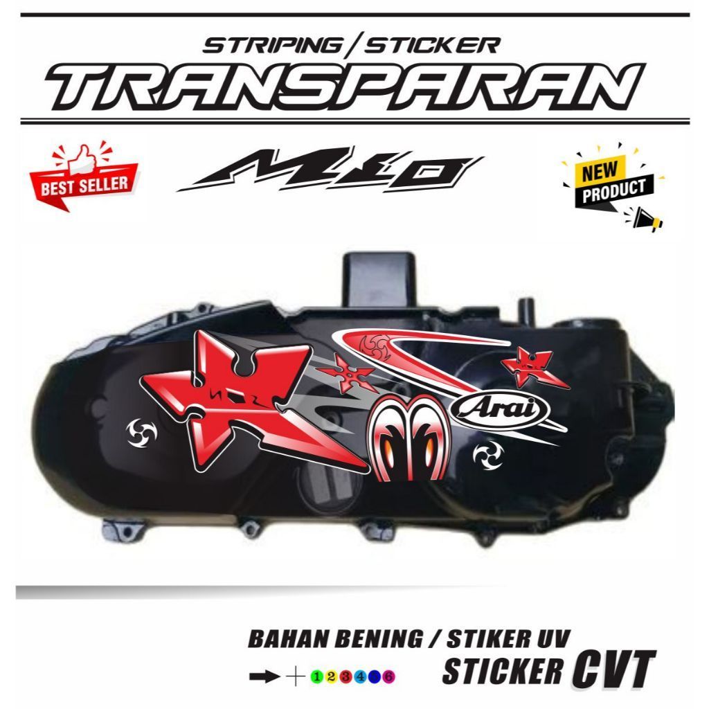 VARIASI CVT MIO STIKER TRANSPARAN MIO CVT UV VARIASI STIKER UV MIO CVT / COD