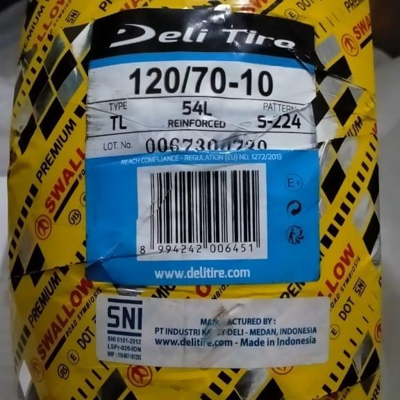 Ban luar Swallow S224 - Deli tire s224 - ukuran 120 - 70 - 10-Tubeless