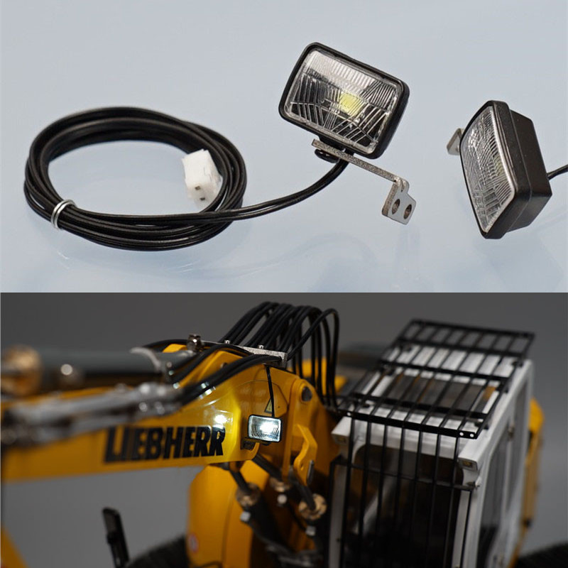 RC Model Hydraulic Excavator Big Arm Spotlight LED Headlight for 1/12 1/14 RC Dump Truck Kabolite CA
