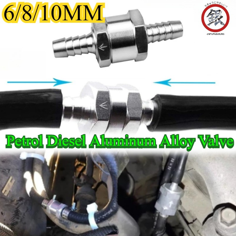 6/8/10MM One Way Valve/Check Valve Bahan Aluminum /Katup Satu Arah/Petrol Diesel Aluminum Alloy Valv