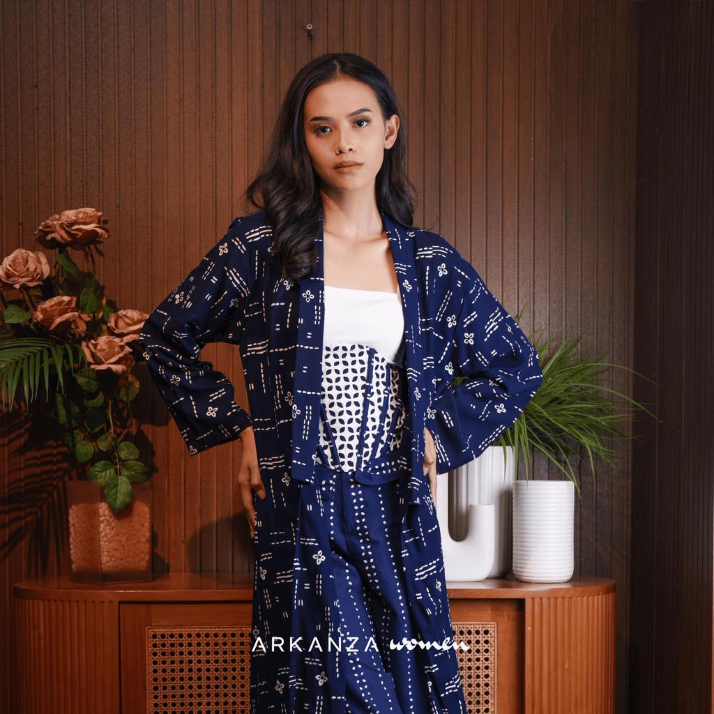 ARKANZA WOMEN Obi Belt Batik Cap Obi Bone Puspita Korset Tulangan Wanita Katun Modern