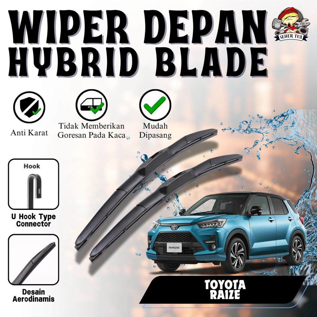 Wiper Hybrid Premium Toyota Raize / All New Raize – Karet Wiper Mobil Berkualitas