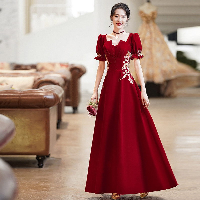 Pakaian Pemanggang Gaya Cina Gaun Pertunangan Musim Semi Pengantin/Gaun Pesta Apresiasi Pernikahan u