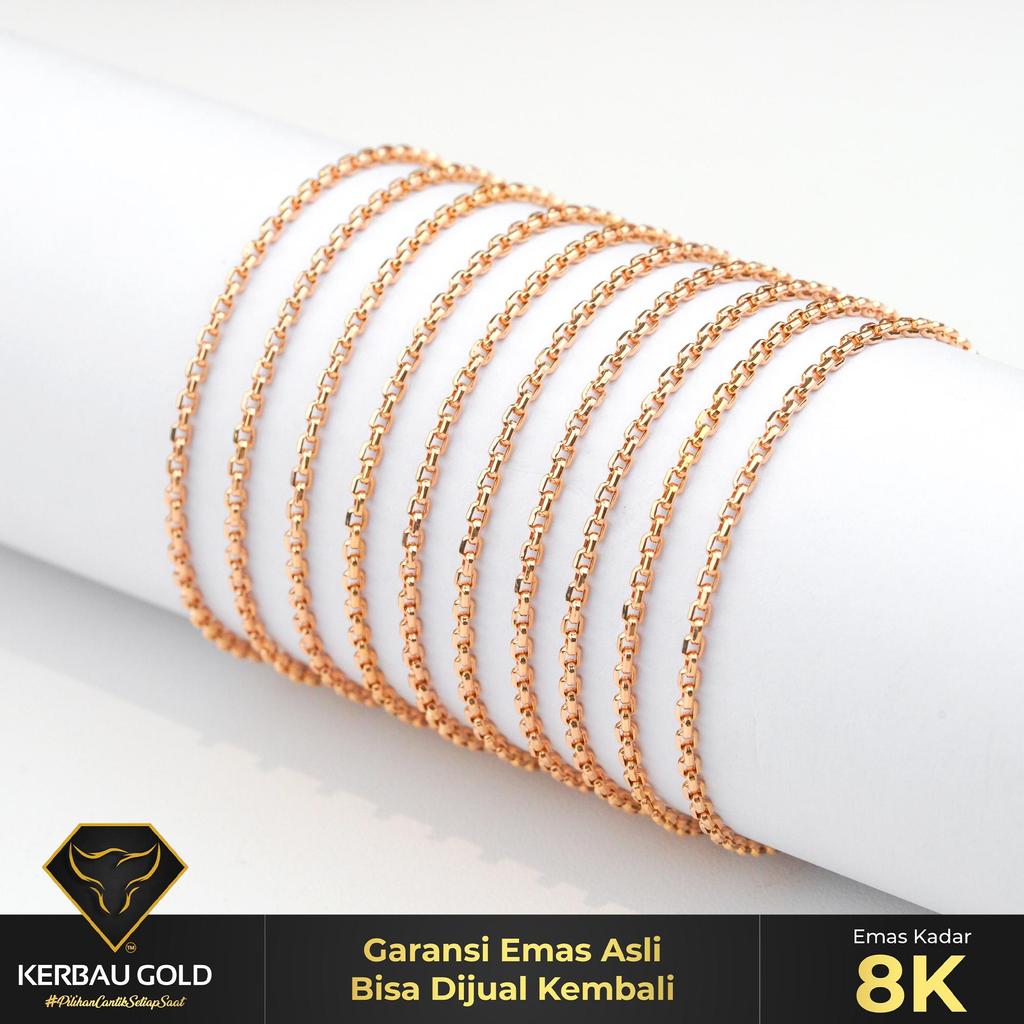 [Kerbau Gold] Gelang Emas Classic Link 8K - Emas Asli 100%