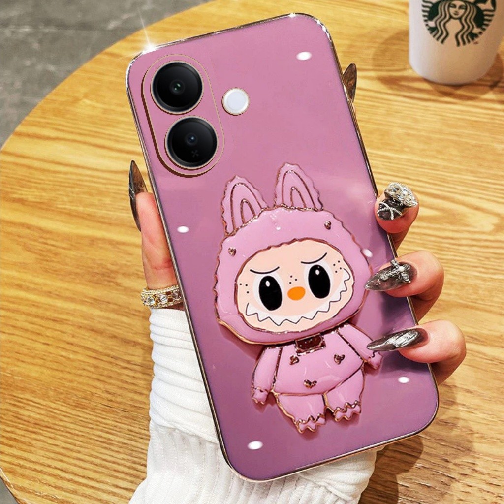 Soft Case Vivo V60 Lite 4G 5G Boneka Mirror Stand Bracket Premium Handphone