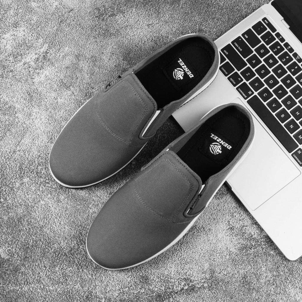 DENZEL - Sandal Bustong Casual Pria / Cowok DZ 008 Grey - SEPATU PRIA