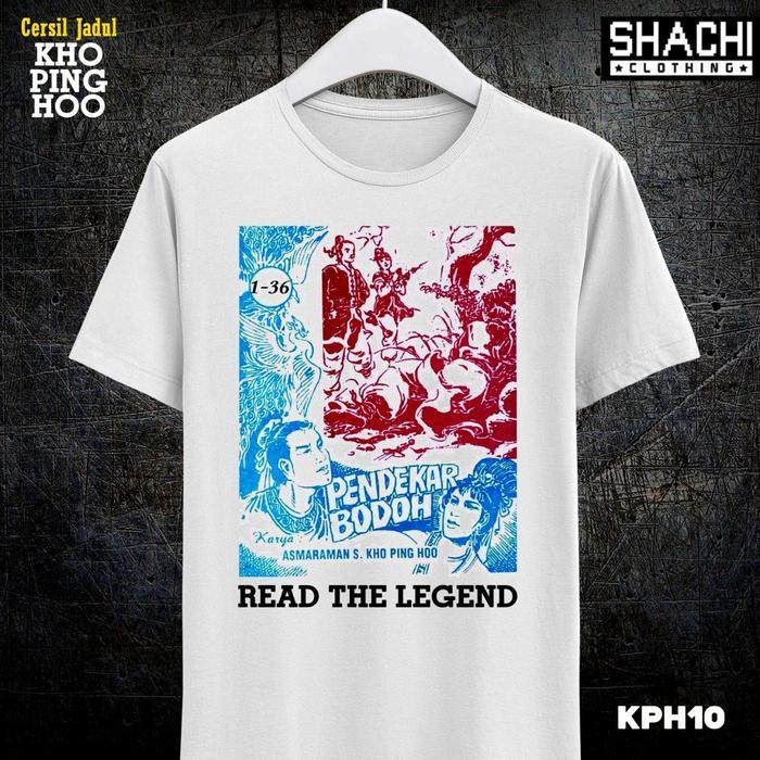 (COD) Kaos Cersil Silat Jadul Kho Ping Hoo Set C - Premium White NSA 24s - S